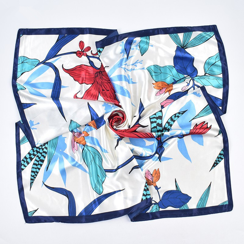 90*90cm Floral Print Silk Squa - đánh giá và giá Women Fashion Necktie